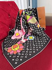 Kitlife Louis Vuitton x TM Monogram Superflat Flower Black 90x90cm - 3