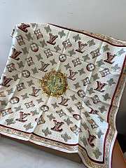 Kitlife Louis Vuitton Monogram Locks Square Scarf White 90x90cm - 1