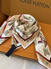 Kitlife Louis Vuitton Monogram Locks Square Scarf White 90x90cm - 6