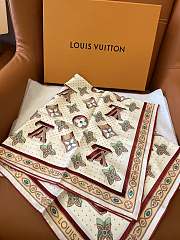 Kitlife Louis Vuitton Monogram Locks Square Scarf White 90x90cm - 5