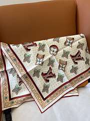 Kitlife Louis Vuitton Monogram Locks Square Scarf White 90x90cm - 2