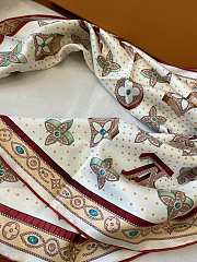 Kitlife Louis Vuitton Monogram Locks Square Scarf White 90x90cm - 3