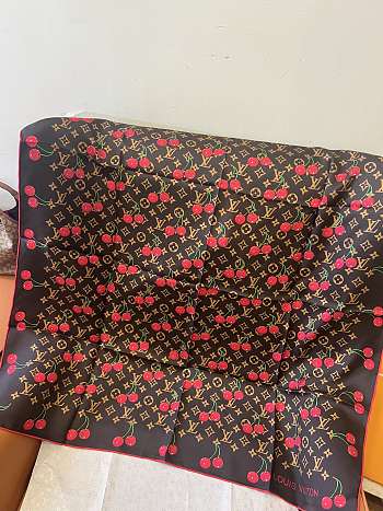 Kitlife Louis Vuitton Cherry Brown Scarf 90x90cm
