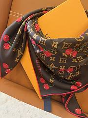Kitlife Louis Vuitton Cherry Brown Scarf 90x90cm - 5