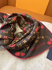 Kitlife Louis Vuitton Cherry Brown Scarf 90x90cm - 2