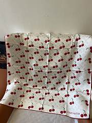 Kitlife Louis Vuitton Cherry White Scarf 90x90cm - 1