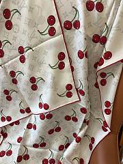 Kitlife Louis Vuitton Cherry White Scarf 90x90cm - 6