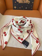 Kitlife Louis Vuitton Cherry White Scarf 90x90cm - 5