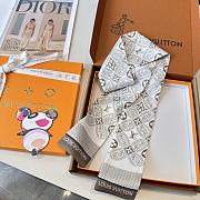 Kitlife Louis Vuitton Envy Silk Scarf Off-White 8x120cm - 5