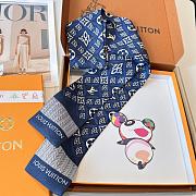 Kitlife Louis Vuitton Envy Silk Scarf Blue 8x120cm - 5