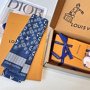 Kitlife Louis Vuitton Envy Silk Scarf Blue 8x120cm - 3