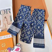 Kitlife Louis Vuitton Envy Silk Scarf Blue 8x120cm - 2