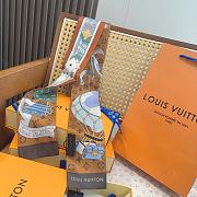 Kitlife Louis Vuitton Lujia Tuya Polka Dot Pattern Scarf Brown 120x8cm - 6