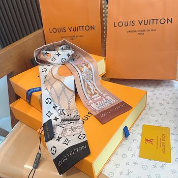Kitlife Louis Vuitton Lujia Tuya Polka Dot Pattern Scarf Brown & White 120x8cm 
