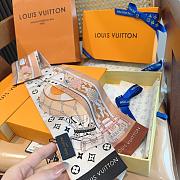 Kitlife Louis Vuitton Lujia Tuya Polka Dot Pattern Scarf Brown & White 120x8cm  - 2