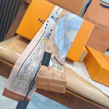 Kitlife Louis Vuitton Lujia Tuya Polka Dot Pattern Scarf Brown & Pink 120x8cm