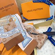Kitlife Louis Vuitton Lujia Tuya Polka Dot Pattern Scarf Brown & Pink 120x8cm - 3