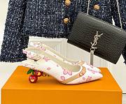 Kitlife Louis Vuitton x TM Flower Slingback White With Cherry Heel  - 1