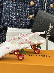 Kitlife Louis Vuitton x TM Flower Slingback White With Cherry Heel  - 5