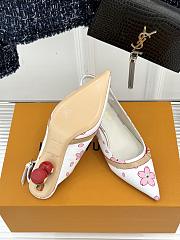 Kitlife Louis Vuitton x TM Flower Slingback White With Cherry Heel  - 4