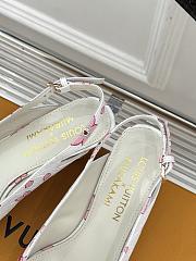 Kitlife Louis Vuitton x TM Flower Slingback White With Cherry Heel  - 3