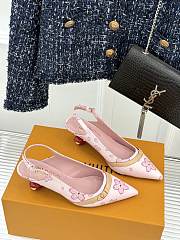 Kitlife Louis Vuitton x TM Flower Slingback Pink With Cherry Heel  - 6