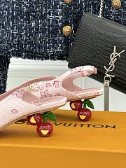 Kitlife Louis Vuitton x TM Flower Slingback Pink With Cherry Heel  - 3