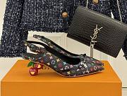 Kitlife Louis Vuitton x TM Slingback Black Multicolor With Cherry Heel - 1