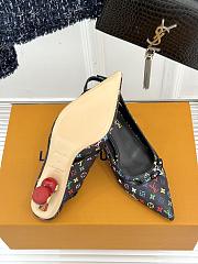 Kitlife Louis Vuitton x TM Slingback Black Multicolor With Cherry Heel - 6