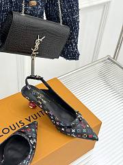 Kitlife Louis Vuitton x TM Slingback Black Multicolor With Cherry Heel - 5
