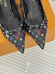 Kitlife Louis Vuitton x TM Slingback Black Multicolor With Cherry Heel - 3