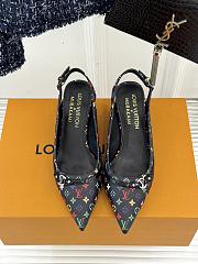 Kitlife Louis Vuitton x TM Slingback Black Multicolor With Cherry Heel - 2