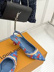 Kitlife Louis Vuitton x TM Cherry Blue Denim Slingback With Cherry Heel - 5