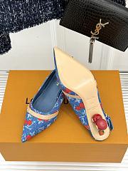 Kitlife Louis Vuitton x TM Cherry Blue Denim Slingback With Cherry Heel - 3