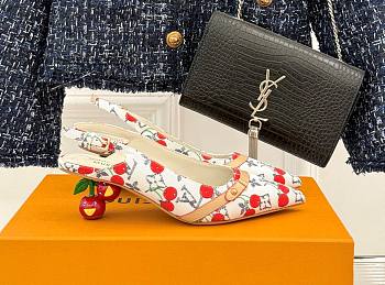 Kitlife Louis Vuitton x TM Cherry White Slingback With Cherry Heel