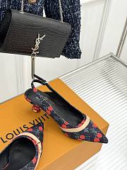 Kitlife Louis Vuitton x TM Cherry Black Denim Slingback With Cherry Heel - 4