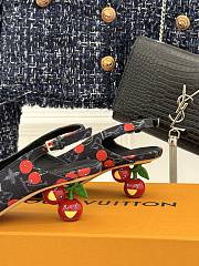 Kitlife Louis Vuitton x TM Cherry Black Denim Slingback With Cherry Heel - 5