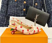 Kitlife Louis Vuitton x TM Cherry Beige Denim Slingback With Cherry Heel - 1