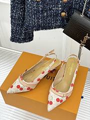 Kitlife Louis Vuitton x TM Cherry Beige Denim Slingback With Cherry Heel - 3