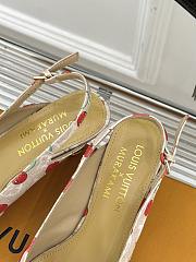 Kitlife Louis Vuitton x TM Cherry Beige Denim Slingback With Cherry Heel - 2