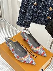 Kitlife Louis Vuitton x TM Cherry Grey Denim Slingback With Cherry Heel - 4