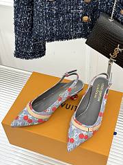 Kitlife Louis Vuitton x TM Cherry Grey Denim Slingback With Cherry Heel - 2