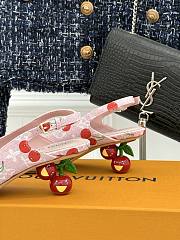Kitlife Louis Vuitton x TM Cherry Pink Denim Slingback With Cherry Heel - 4