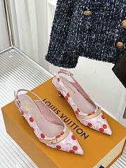 Kitlife Louis Vuitton x TM Cherry Pink Denim Slingback With Cherry Heel - 6
