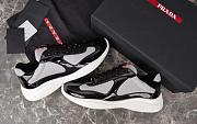 Kitlife Prada America's Cup Black Patent Leather and Grey Technical Fabric Sneakers - 6