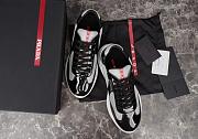 Kitlife Prada America's Cup Black Patent Leather and Grey Technical Fabric Sneakers - 3
