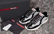 Kitlife Prada America's Cup Black Patent Leather and Grey Technical Fabric Sneakers - 1
