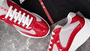 Kitlife Prada America's Cup Red Patent Leather and Grey Technical Fabric Sneakers - 6