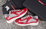 Kitlife Prada America's Cup Red Patent Leather and Grey Technical Fabric Sneakers - 4