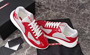 Kitlife Prada America's Cup Red Patent Leather and Grey Technical Fabric Sneakers - 2